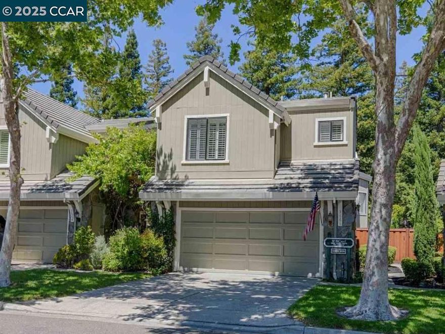 Beautifully upgraded END-UNIT townhouse in the desirable gated Silver Oak community at Blackhawk Country Club, combining modern style, comfort, and convenience in one of the East Bay’s most sought-after neighborhoods with top-rated schools. This spacious 1,869 sq.ft. home features 3 bedrooms and 2.5 updated baths, vaulted ceilings, a cozy fireplace, and cherry wood floors on the main level. The updated modern white cabinet kitchen with stainless steel appliances offers a very convenient layout, while dual French doors lead to a brand-new Trex deck patio perfect for indoor/outdoor living. Upstairs, the primary suite includes a walk-in closet and upgraded bath, with two additional bedrooms sharing an updated Jack & Jill bathroom. Additional highlights include elegant plantation shutters, recessed lighting, central AC and heating, an attached 2-car garage with full-size driveway, and a community swimming pool. The home also offers a spacious private backyard, perfect for entertaining and relaxing with privacy.  Minutes to Blackhawk Plaza for dining, shopping, and entertainment, and close to golf, parks, and trails, this stunning home is move-in ready and ideal for those seeking a modern lifestyle in a safe, family-friendly community. DOGS and CATS allowed! Water is included in rent.