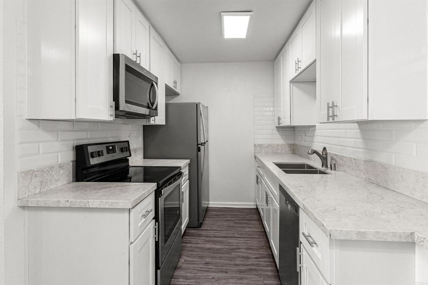 Modern & Move-In Ready, Just Pack Your Bags. This stylish 2 bedroom, 1 bath condo blends modern finishes with everyday comfort. Enjoy a modern kitchen with quartz countertops, sleek shaker cabinets, and stainless steel appliances. With vinyl plank flooring throughout, this home is perfect for first-time buyers.  Located in Villa De Anita, a charming community in Chula Vista, enjoy peaceful amenities like a swimming pool, playground, laundry facilities, and assigned carport parking. Just minutes from the border, shops, restaurants, schools, beaches, and the San Diego Bay!