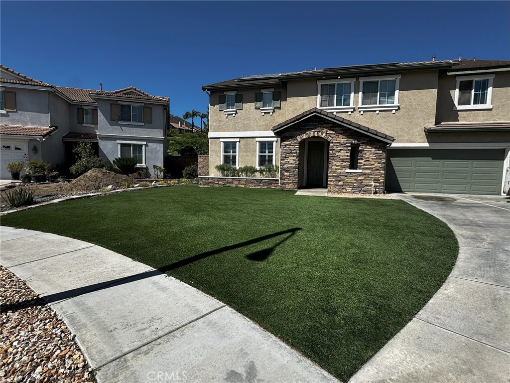 Stunning Panoramic View Home on a Quiet Cul-de-Sac
Welcome to this exceptional two-story home offering breathtaking panoramic views, nestled on an expansive 38,768 sq ft lot with 4,031 sq ft of beautifully upgraded living space. This move-in ready property features 6 spacious bedrooms and 4 full bathrooms, including two luxurious master suites upstairs, each with generous walk-in closets.
The main level includes a convenient bedroom and full bathroom, ideal for guests or multi-generational living. A 2-car attached garage provides direct access, and the extended driveway offers parking for up to 6 additional vehicles, along with dedicated RV parking.
Designed for both comfort and style, the interior boasts numerous upgrades. The gourmet kitchen is a chef’s dream, featuring Quartz countertops, tile flooring, high-end stainless steel appliances, double oven, stove, microwave, and dishwasher, a large kitchen island, and a walk-in pantry.
Upstairs, enjoy the convenience of a separate laundry room with gas and electric dryer hookups.
Step outside to your resort-style backyard, perfect for entertaining. Highlights include a fenced pool and spa, charming cabana, built-in BBQ area, two firepits, and ample space for future outdoor additions.
Located near major freeways, shopping centers, and the Metrolink, this home offers both convenience and serenity.