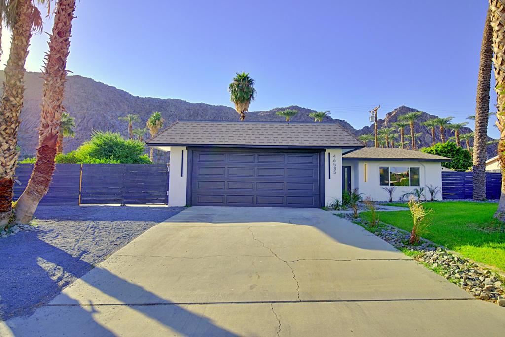 Welcome to your dream oasis nestled in the highly coveted Point Happy subdivision of La Quinta! This stunning, fully remodeled three-bedroom, two-bath home seamlessly combines contemporary luxury with tranquil outdoor living, offering the perfect sanctuary for relaxation and entertaining.Step inside to discover an inviting open floor plan illuminated by abundant natural light pouring through expansive windows that showcase breathtaking panoramic mountain vistas. The interior boasts brand-new flooring, sleek quartz countertops, and custom-crafted kitchen cabinets that elevate both style and functionality. Freshly painted walls and modernized bathrooms contribute to a crisp, contemporary ambiance throughout the home.Enjoy seamless indoor-outdoor living with your private backyard paradise--featuring a sparkling pool and soothing spa, ideal for unwinding after a long day or hosting lively gatherings under the sun. The lush, meticulously maintained yard provides a peaceful retreat where you can savor California's beautiful weather year-round.Situated in a prime location, this home is just moments from excellent restaurants, boutique shopping, and top-rated schools--perfect for families, professionals, or anyone seeking a vibrant yet serene lifestyle. Move-in ready and thoughtfully upgraded, this property offers the ideal combination of comfort, style, and convenience.Don't miss your chance to own this exceptional La Quinta home. Schedule a showing today and experience firsthand the perfect blend of luxury, tranquility, and community!