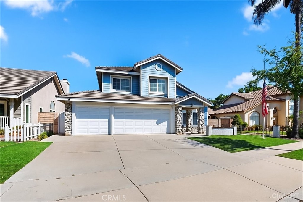 Step inside this well-maintained 5-bedroom, 3-bathroom home in the city of Chino. The two-story layout features high ceilings, spacious living areas, and abundant natural light. The kitchen offers plenty of cabinetry and counter space, while the open floor plan makes entertaining a breeze. A downstairs bedroom and full bathroom provide flexibility for guests or multi-generational living. Upstairs, the bedrooms are generously sized, with the primary suite featuring a dual-sink bathroom for added convenience. The private backyard is ideal for relaxation or gatherings. Conveniently located near schools, parks, and freeway access, this home is tucked away on a peaceful cul-de-sac. Don’t miss this opportunity to own this gem! (Photos are virtually staged)