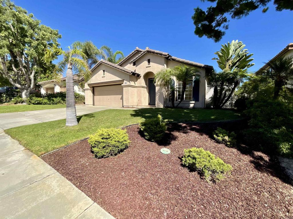 This is your chance to finally move to coveted La Costa Valley! Walking distance to acclaimed El Camino Creek Elementary. Amazing community amenities - pool, clubhouse, tennis, gym, playgrounds, parks, walking trails and more. One story. 4th bedroom is currently configured as a large office with a double door entry. Brand new engineered vinyl plank flooring, interior completely newly painted, high vaulted ceilings with recessed lights throughout, gas fireplace, indoor laundry room, kitchen with breakfast bar and built in desk. Trellis covered patio with lights, low maintenance yard with tropical landscaping, top of the line large storage shed and built in niche for garbage cans. Primary with walk-in closet. Turnkey vacant and ready! A/C and leased solar under NEM 2.0.
