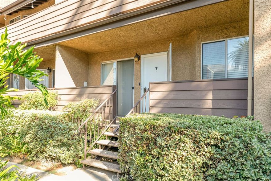Location, Location. Fully Upgraded 2 bedrooms and 1.5 bathrooms condominium, 837 sq ft.    Corian Counter tops, recessed lighting. hardwood floors, mirror sliding closet doors.  Private Laundry room with washer and dryer. next to 2 car garage tandem underneath condo. Gated community with main entrance and small gate right in front of unit, 3 steps away from Condo entrance.  Excellent location East of 405 Freeway.