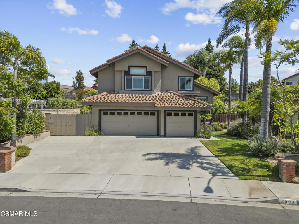 Welcome to 4874 Chula Vista Court, nestled in a wonderful Camarillo neighborhood. This rare find combines comfort and charm with a welcoming sense of community. Just minutes from local parks, top-rated schools, and convenient shopping, this home offers the perfect setting to enjoy all that Camarillo living has to offer. The crown jewel of this property is the expansive 11,804 sq. ft. lot, offering a private backyard retreat. Mature palm and redwood trees frame the beautifully landscaped setting, complete with a built-in BBQ and garden area. Whether you dream of adding a pool, building an ADU, or simply relaxing in the tranquil surroundings, the possibilities are endless. And with no HOA, you'll enjoy the freedom to make the property truly your own. Inside, this 4-bedroom, 2.5-bath home offers 2,132 sq. ft. of living space and a 3-car garage. The thoughtful floor plan includes a spacious living room, formal dining room, and a family room with vaulted ceilings, a cozy fireplace, and abundant natural light from newer windows and sliding glass doors. The bathrooms have been tastefully remodeled, highlighted by a stunning, light-filled primary ensuite that serves as a private retreat. A dedicated laundry room adds convenience to everyday living. The spacious kitchen with breakfast nook offers the perfect opportunity for the next owner to design their dream culinary space--complementing the home's many updates. 4874 Chula Vista Ct. combines space, comfort, and lifestyle in a highly desirable location--truly a home not to be missed.