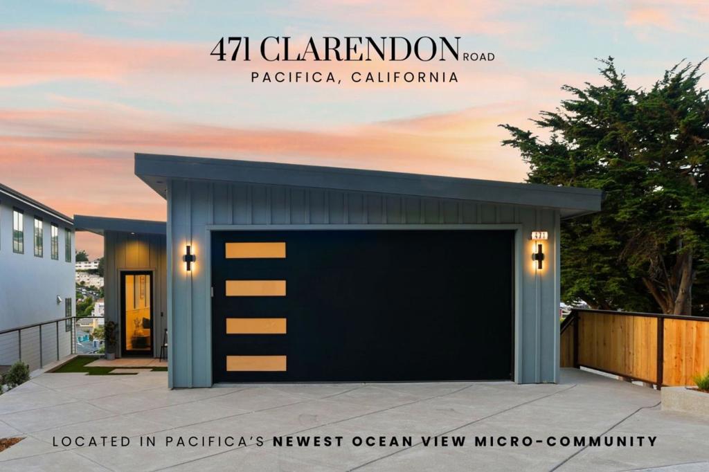 NEW Custom Coastal Modern-with Bragging Rights Views-located in Pacifica's newest Ocean-View Micro-Community. Intentionally constructed with walls of glass to invite the surrounding views in, 471 Clarendon Road gives a masterclass in California coastal living in Pacifica's E. Sharp Park neighborhood. Every detail was considered to harmonize this 4bd/3ba+bonus room home while maintaining the highest level of privacy from nearby homes. Natural stone, modern cabinetry & appliances, hardwood floors & designer finishes compliment the perfectly framed walls of windows & glass doors that surround the residence. The main level features an open-concept kitchen, living & dining space, & outdoor deck access perfect for solitary reflective moments or toasting sunsets with friends. A bonus room & full bath complete the main level. Bragging rights views continue to the lower level's primary suite, complete with a private balcony and en-suite with soaking tub to encourage the ultimate ocean-view relaxation. The home's third lower-level features a bonus space (326sf) ready to be turned into a gym, office, or storage space. An absolute must-see, this one-of-a-kind residence is only minutes from beaches, trails, golf, whale watching, coffee, & more. Easy access to SSF biotech, SF, SFO, &Peninsula.