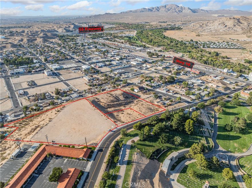 * COMMERCIAL VACANT LAND * 5 ACRES * 3 FLAT BUILDABLE PADS * MEDICAL * BEAUTIFUL VIEW * SURGICAL * ELDERLY CARE CENTER * VIEW OF VALLEY * CENTRALLY LOCATED * NEAR V.V. GLOBAL HOSPITAL * MEDICAL CENTER (S) * ACROSS FROM V.V.MORTUARY * NEAR 15 FWY * NEAR FUTURE BULLET TRAIN PROJECT * OPPORTUNITY FOR DEVELOPERS * TOTAL OF 3 LOTS INCLUDED * OWNER WILL CARRY * ADJACENT PROPERTIES ARE AVAILABLE *