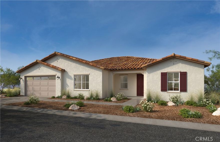 Beautiful Palmetto community by KB Home in the Inland Empire. 104 home-sites nestled into the hills of Moreno Valley, an all-single story community. This massive home has 5 bedrooms and 3.5 baths and a 3-car garage for anyone looking for an entertainers dream home. It has a huge open living space and kitchen with lots of upgrades including vinyl plank in most of the house and some carpet as well. Beautiful kitchen with maple color cabinets, Quartz countertops, large island, walk in pantry, stainless steel appliances and more. spacious primary bedroom and bath with a walk-in shower, extended vanity with knee space and a large over 10,000+ sq. ft. lot to take advantage of. Nestled in the hills off of the Nason and Moreno Beach side of Moreno Valley where tons of new shopping and dining is you'll have convenient access to the shops as well as freeway access.



 Photo is a rendering of the model. Buyer can either lease or purchase the Solar.