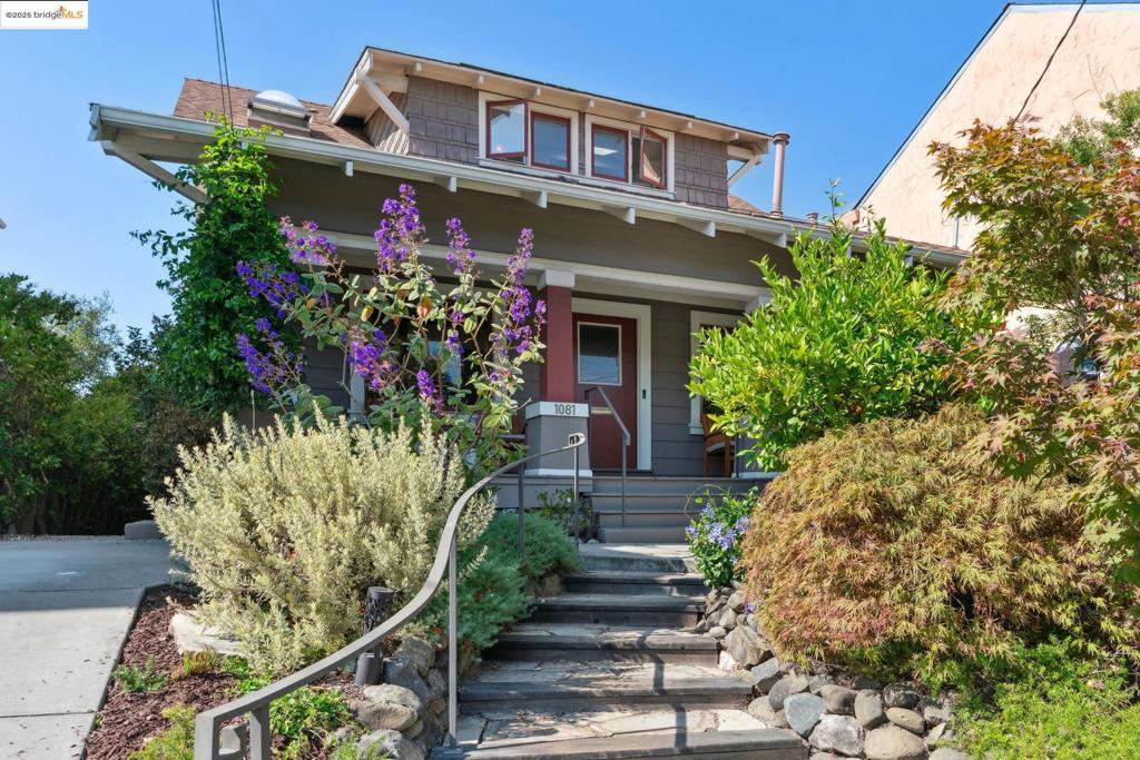 A stunning Craftsman style home that maintains much of its original charm (unpainted wood trim, built ins, inlaid wood floors, box beam ceiling, gracious front porch) along with a modern color palette, and a beautifully updated period kitchen and breakfast area that opens to a large deck and backyard. Enjoy large family dinners and parties in the formal dining room and living room. In addition to the good-size bedrooms upstairs, the large landing provides extra space for kids and other uses. Piedmont schools may be an option with inter-district transfer approval from OUSD and PUSD.