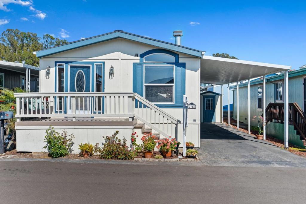 Located near 41st Ave. Amenities, Capitola Village & Local Beaches awaits one of Soquel's most sought-after senior 55+ communities. This beautifully maintained home offers an open-concept floor plan filled with natural light creating an inviting and airy living space. Enjoy Stunning Sunsets right from your front porch! Step inside to discover two spacious bedrooms, two full bathrooms, and a versatile bonus room ideal for a home office or guest space. The primary suite features a generous walk-in closet and a private bathroom with an oversized tub/shower combination. The expansive living room flows effortlessly into the dining area and modern kitchen, complete with sleek stainless-steel appliances. A separate laundry room adds convenience and includes ample storage. Outside, you'll find a private shed/workshop at the end of the driveway ideal for hobbies or additional storage. Community amenities include a large clubhouse where residents can gather for morning coffee and a sparkling pool for relaxing afternoons. The location is just minutes from 41st Avenue shopping, local beaches, hospitals, and public transit. Whether you're seeking a full-time residence or a peaceful coastal escape, this home offers the perfect blend of comfort and convenience.
