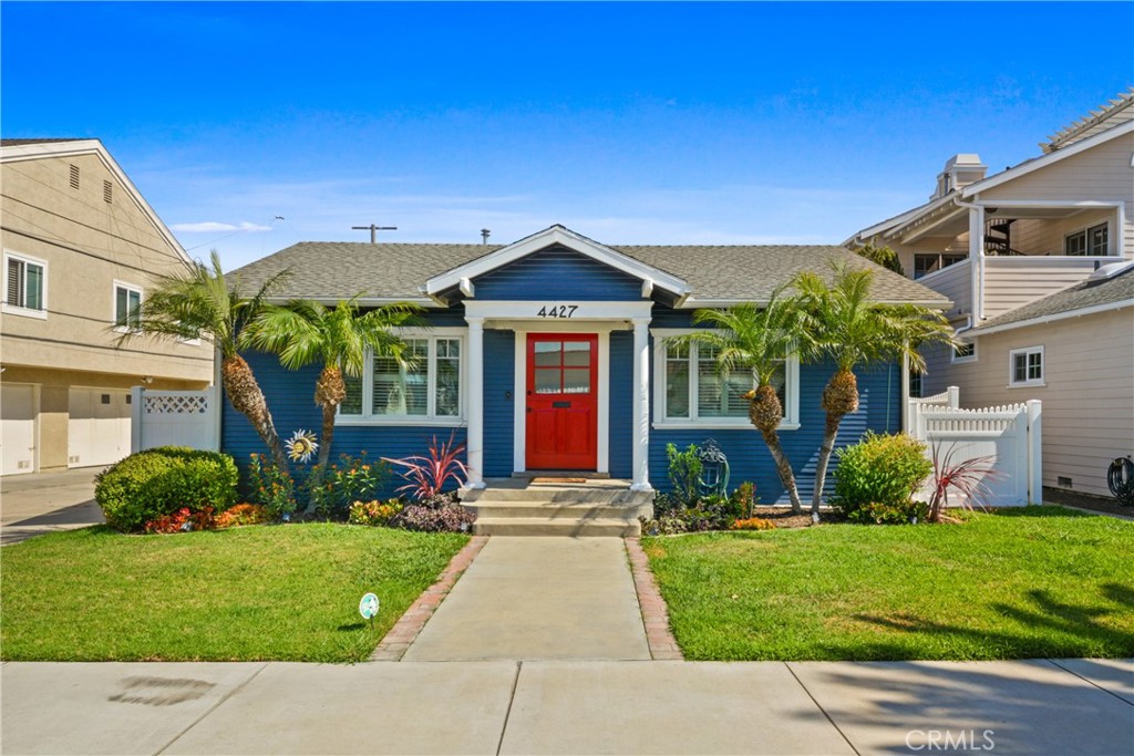 Welcome to 4427 Vista Street—an absolutely picture-perfect 3 bed, 2 bath home in the heart of Belmont Heights, just moments from 2nd Street’s restaurants, shopping, the beach, and all the charm Long Beach has to offer. Built in 1919 and thoughtfully renovated to meet today’s modern lifestyle, this 1,565 sq ft home effortlessly blends timeless character with contemporary upgrades. Step through the inviting Dutch door into a light-filled open kitchen featuring quartzite stone countertops, built-in appliances, and breakfast bar overlooking dining and living space.. The original built-in dining room cabinetry and a cleverly tucked-away Murphy bed nod to the home’s historic roots while adding unique functionality. The spacious primary suite is a true retreat with vaulted ceilings and a luxurious en-suite bath adorned with marble details and custom cabinetry offering plenty of storage. The attached 2-car garage is finished with epoxy flooring and includes an additional bonus room—perfect for a home office, or creative space. This home also features, recessed lighting, interior washer/dryer hookups, remodeled guest bathroom. Enjoy the ocean breeze in your beautifully paved quaint backyard, ideal for relaxing or entertaining under the stars on those cozy Long Beach nights. Don’t miss this rare opportunity to own a turnkey bungalow gem in one of the city’s most beloved neighborhoods.