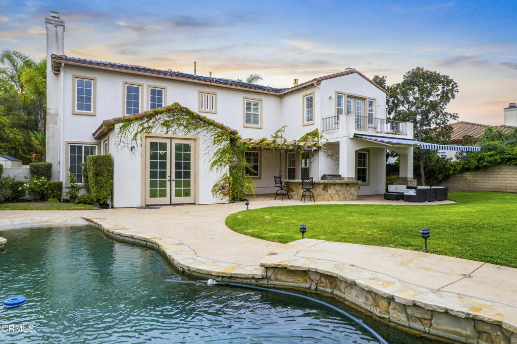Luxurious Estate in Gated Estancia at Dos Vientos.Now available for lease, this Spanish-style estate offers over 4,000 sq. ft. of open-concept living on a 1/4-acre+ lot. The grand foyer with sweeping staircase opens to formal living and dining rooms with seamless indoor-outdoor flow.The chef's kitchen features granite counters, abundant cabinetry, and a massive island, adjoining a breakfast area and expansive family room with fireplace, built-ins, and large screen TV. Walls of windows showcase the private backyard oasis with pebble-finish pool, spa, built-in BBQ, covered patio, and no rear neighbors.Upstairs, the primary suite boasts a sitting area with dual fireplace, private balcony, and spa-like bath. Five total bedrooms include a main-level suite for guests or multi-gen living.Additional features: 3-car garage with new doors & epoxy floors, updated exterior lighting, top-rated schools, and prime location minutes to the 101 and beaches.A rare lease opportunity combining timeless design, modern amenities, and privacy in one of Dos Vientos' most coveted communities. Buyer may verify information and specifications. Don't miss this beautiful home with a canvas to make your own.