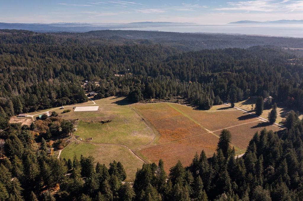 Spanning 55 acres of highly usable land across two parcels, this property offers endless opportunities for viticulture, equestrian pursuits, or a private retreat. The award-winning 20-acre Pinot Noir vineyard with 4 distinct clones provides the option to continue farming, lease the land, or build your own winery. Equestrian amenities include a 6-stall barn with a wash area, tack room and bathroom, 4 paddocks, a pasture, and a 25,000 SqFt sport arena with all-weather footing. A private astronomical observatory allows for stargazing and imaging opportunities under Bonny Doon's famously clear skies. The property also includes a 2,400sf shop with an auto lift and solar with battery storage, a private well, and an impressive 25,000 gallons of water storage. Ideally situated near Santa Cruz, the property offers effortless access to beaches, hiking and biking trails, and a thriving coastal community. Permitted for a caretaker's unit (1,024 square foot garage with 640 square foot dwelling unit above) or a larger 5,000 sf horse barn. Listing includes two parcel numbers 063-091-06 & 063-121-14. Next door luxury residential property now offered separately: 420 Bonnie Brae - $4,500,000