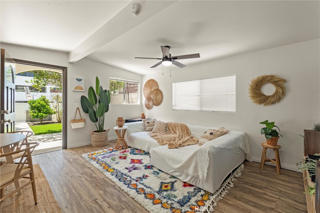 Enjoy Westside living with coastal access just minutes away. Tucked behind a private fence, this light-filled single-family home offers a rare opportunity to own in one of the area's most desirable neighborhoods. Thoughtfully updated and move-in ready, the home features a bright, open layout with two spacious bedrooms and a versatile bonus room—perfect for a home office, gym, media space, or creative studio.
Out front, a private yard surrounded by mature citrus trees creates a peaceful outdoor retreat ideal for relaxing or entertaining. Zoned R3, the property also holds future development potential for a buyer with vision.
Just steps from Playa Vista’s buzzing shops, restaurants, parks, and farmers market—and less than a 10-minute drive to the beach—this hidden gem offers unbeatable access to everything the Westside has to offer, including Culver City, Marina del Rey, Venice, and Santa Monica. A standout alternative to condo living with flexibility, charm, and location on its side.
