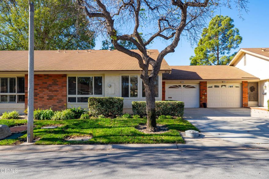 Lovely expanded Del Mar model in Leisure Village with remodeled interiors and an added den overlooking the greenbelt. This 2 bedroom, 2 bath home includes an approx. 165 sq. ft. permitted expansion that creates a spacious den or extended living area with multiple windows and peaceful views behind the home--ideal for reading, hobbies, or flexible seating.The kitchen has been tastefully upgraded with cherry cabinetry, granite counters, custom shutters, and quality finishes. Both bathrooms mirror the same elevated look, featuring matching cherry cabinetry, granite counters, and updated fixtures. The layout maintains the classic Del Mar flow while offering the benefit of added square footage and natural light enhanced by skylights.This home is located in Camarillo's premier 55+ guard-gated community, very near amazing amenities offered in Leisure Village including expansive clubhouse with library & workshops, golf course, pool, hot tub, pickleball, tennis, fitness center and so much more. This home is move-in ready and positioned for its next homeowner to enjoy everything Leisure Village offers--security, amenities, and a low-maintenance lifestyle.