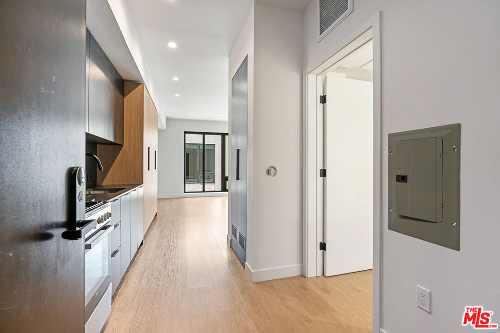 Welcome to Arya. Located in the Palms/Culver City neighborhood, this is the newest property within the Helio portfolio. This studio floor plan is available on the 3rd floor, with courtyard facing views. At 504 sf and a full kitchen, you have the space for a living room seating area, small dining table, and bedroom set. Kitchen has dark finishes with granite countertops, stainless steel appliances including dishwasher, fridge, and gas oven/stove. Residence includes a custom closet system, electronic blackout window shades, and smart lights. Property uses Latch OS for smart access using your phone. Property amenities include fitness center with Technogym equipment, co-working lounge, a conference room, and spacious rooftop with 2 BBQs, lounge seating, games and exceptional city views. Off-site parking is available at $125/month, and internet at $84/month. Residence is occupied until mid August. Contact us today to schedule your tour!