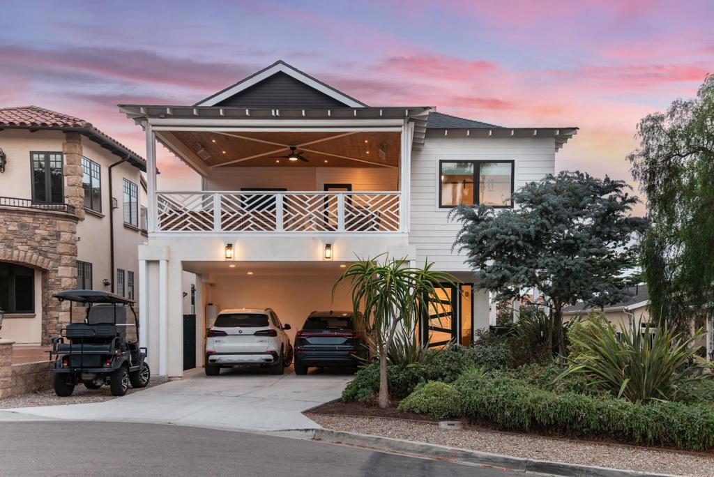 Living the La Jolla lifestyle is a breeze from this Pacific Beach address. Just minutes from the Pacific Ocean & Bird Rock, this coastal haven pairs sweeping views with refined, high-end design for a lifestyle that’s as effortless as it is luxurious. From the moment you enter, the quality is unparalleled. The entry level features the primary suite & a secondary bedroom—each with its own luxe ensuite bath & custom closet. Upstairs, the kitchen flows into the family room, where ocean views become your daily backdrop. The kitchen features a large island, Bertazzoni appliances, pendant lighting, & wine & coffee nook, while stacking doors fold away to allow the ocean breeze in. Beyond the main living space, a versatile third bedroom includes built-ins & a Murphy bed for guests or a home office. The covered balcony offers built-in heaters, automatic screens, recessed lighting, & a large island with storage—ideal for dining or lounging. The rooftop deck is designed for unforgettable moments: soak in sweeping ocean & bay views, relax by the fire, watch fireworks from SeaWorld, or enjoy 360 degree displays on the 4th of July. Additional features include golf cart parking, attached carport with storage, EV charger, indoor & outdoor speakers, & central AC with Nest thermostat. This location makes it easy to live the best of both worlds—surf at Tourmaline Beach in the morning, grab lunch at your favorite Bird Rock café, pick up groceries at Gelson’s & end the day hosting friends on your rooftop deck. Here, every day feels like a getaway—framed by ocean views you’ll never want to leave.