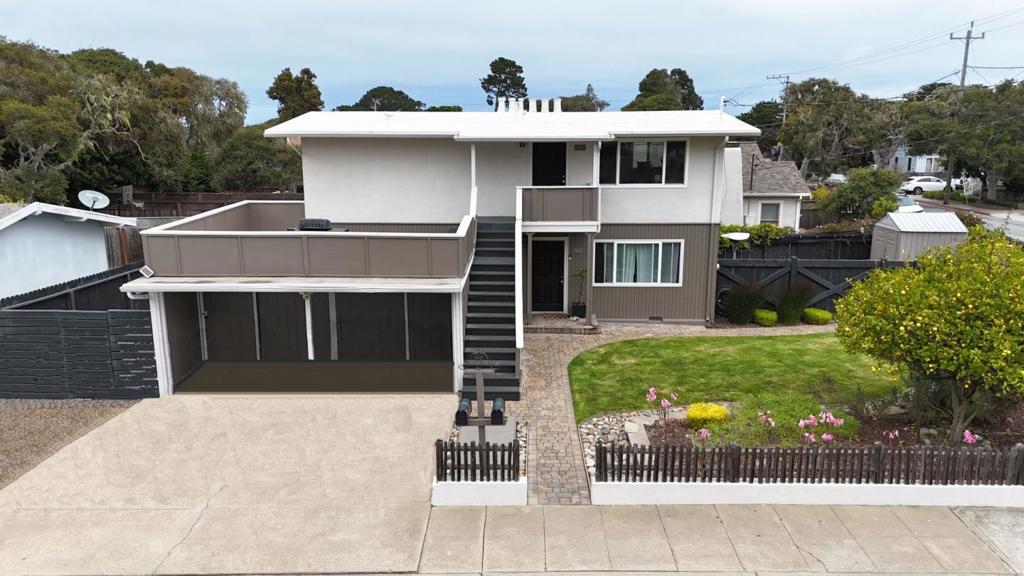 Welcome to this remodeled duplex in the City of Pacific Grove, which is perfect for a rental, second home, or primary home with rental income. Both units have been remodeled with new kitchen cabinets, granite counters, stainless steel appliances, including a gas stove/oven, and a microwave oven. The property has Milgard vinyl windows throughout and a brand-new roof was installed in February of 2025. The upstairs unit has open-beam ceilings, original hardwood floors, and a private deck. The downstairs unit has access to a large, private, fully fenced yard with cement pavers and rose bushes. Both units have clothes washer/dryer hookups in addition to having their own private storage. The location is close to highly rated Pacific Grove public schools. Downtown Pacific Grove, Asilomar beaches and trails, Pebble Beach, and upper Pacific Grove shopping/services are a short distance away. The complex is separately metered for water and PG&E (both units). The driveway and walkways are finished with cement pavers.