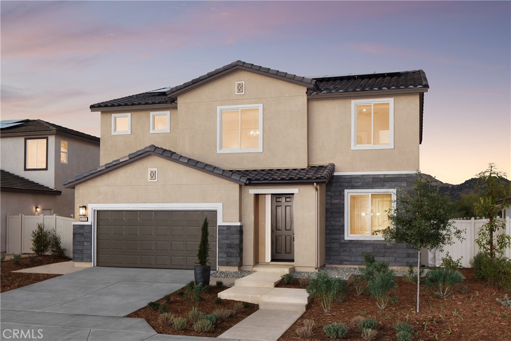 Discover a newly built two-story home where thoughtful design meets casual sophistication. Located in the scenic hills of North County San Diego, this home offers an ideal blend of comfort, flexibility, and everyday elegance — perfect for families or anyone seeking more space and style. Ask about limited-time incentives and financing options that may help reduce your monthly payment or closing costs. Step through the charming covered porch and into a spacious foyer with upgraded flooring and designer-curated finishes throughout. Just off the entry is a private Study, perfect for remote work or quiet focus. The main living area opens up into a bright, airy Great Room anchored by a stylish Kitchen with walk-in pantry, expansive island, and sleek cabinetry that blends functionality with flair. A spacious Dining Area offers seamless flow for entertaining and daily meals. A first-floor bedroom and full bathroom are tucked away for guests, multi-generational living, or extended stays — while a built-in Stop & Drop zone helps keep backpacks, mail, and routines organized. Upstairs, the generous Primary Suite features a spa-inspired bathroom with soaking tub, glass-enclosed shower, dual vanities, and a large walk-in closet. The secondary bedrooms are thoughtfully spaced, each with their own walk-in closet, and centered around a Loft that can serve as a second living room, play area, or media zone. Upstairs laundry and extra storage make everyday living even easier. Crafted by Beazer Homes, the nation's leader in Zero Energy Ready construction, this home is designed to deliver lower utility bills, healthier indoor air, and a more sustainable lifestyle — complete with ENERGY STAR® and Indoor Air Plus certifications. Please note: Photos shown are of the model home.