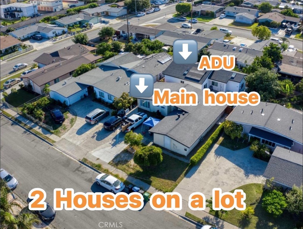 INCREDIBLE 2 HOUSES ON ONE LOT IN ORANGE COUNTRY. MAIN HOUSE is newly remodeled in 2023. Currently rent $3,300 (current market rent is $3.700) This beautiful house has 1255 sqft., 3Bed, 2Bath with a den and a huge living room that can be used as 4th bedrooms. Opened floor plan with newer laminate floor, newer kitchen cabinets with opened island, quartz countertop, stainless steel appliances. Newer windows, newer interior/exterior paint. Newer bathrooms.
SECOND HOUSE is a newly ADU, built in 2023, currently rent $3,400 (current market rent is $3,700). It broads 1,200 sqft with opened floor plan 3Bed, 2Bath, 9ft ceiling, skylights, gorgeous kitchen, vinyl flooring, recessed lights through out, washer/dryer hookups, tankless water heater, central A/C system, fully solar owned, separate water meter. Two units have separate entrance with plenty of parking on a huge driveway. This charming property is greatly located in a desirable, convenient location that is closed to supermarkets, restaurants, shopping mall, banks, schools and freeway 405 & 22. Both good tenants have been renting for the last 2 years and they desire to rent for a long run. This is an excellent investment opportunity !!
