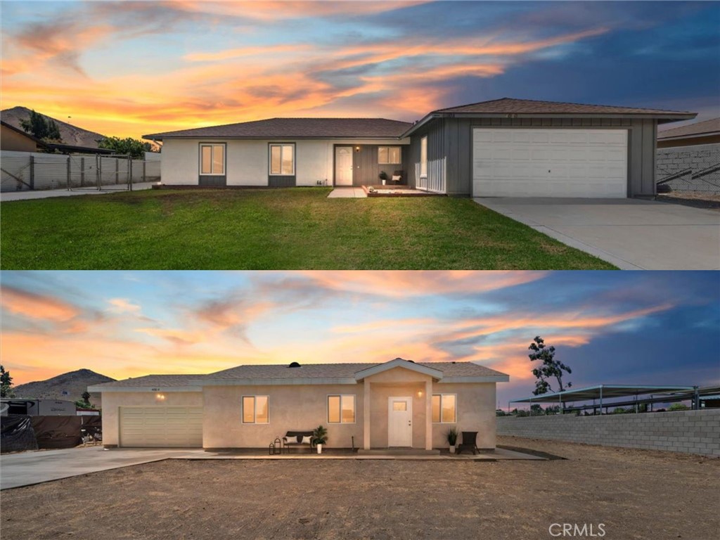 WOW 2 HOUSES on 1 LOT. BRAND NEW 1200 Sqft ADU with 2 CAR GARAGE of its own! Own 2 houses in Norco at a value of only $545k per home! Perfect home for a large family, multi generational compound or excellent RENTAL INCOME. Have the tenant pay for more than half your mortgage! Yes you can qualify using the rental income. RARE OPPORTUNITY to own 2 homes that are completely move-in ready and upgraded! BRING THE HORSES THERE IS PLENTY OF ROOM! Also plenty of RV PARKING with WIDE Access. MAIN HOUSE <Features 1,460 sqft of living space, with 3 LARGE OVERSIZED bedrooms and 2 bathrooms. Seller renovated the entire home including adding a new electrical panel. There is a 2 car attached garage and a covered patio in the backyard to enjoy. GUEST HOUSE < built in 2024 brand new from ground up. It has its own utilities, water, trash, & eclectic with its own address. It runs solely off of electricity with solar panels that are PAID OFF!. There is recessed lighting for the entire home and a sliding glass door to the backyard. ADU has a 2 car garage and a huge backyard room for horses, chickens and animals. BOTH houses have brand kitchens with soft close cabinets & drawers, new appliances and new quartz countertops. All bathrooms have been upgraded and are completely new. All the flooring is new with vinyl plank flooring and sellers have all new paint as well. These homes you will fall in love with the moment you walk in. There is so much room and spacious floor plans to enjoy and you can have your family all in 1 place or This can be an INCOME GENERATING MACHINE.