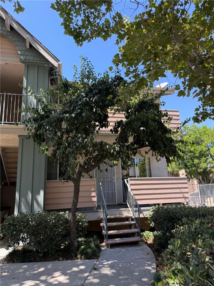 Welcome to Sylmar. Discover this charming 2-bedroom, 2-bathroom condominium nestled in a desirable gated community in Sylmar. This well kept upstairs unit is set towards the back of the complex, offering added privacy and a peaceful setting. The spacious open concept layout seamlessly connects the kitchen, dining, and living areas, while the private balcony provides a perfect spot to relax and enjoy the lush landscaping. The spacious primary bedroom includes its own en-suite bathroom with shower providing additional comfort. Parking is a breeze with direct access to a tandem 2-car garage plus an additional assigned space and nearby visitor parking. Community amenities include a sparkling pool and hot tub, basketball court, playground, and beautifully maintained green spaces for your enjoyment. Conveniently located, this home offers easy access to public transportation and major freeways (210, 5, and 118), making commuting simple. Shopping, dining, and grocery stores are just moments away, along with nearby parks, hiking trails, and schools adding to the convenience and lifestyle appeal of this wonderful home. Schedule your showing today!