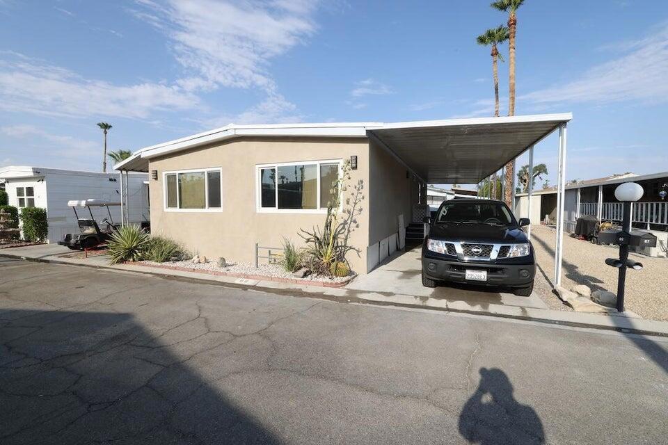 This is a personal property Mobile Home. Space number 88, Park info. Caliente Sands, 35100 Date Palm Drive, Cathedral City, CA 92234. Caliente Sands is on fee simple land. The residents of Caliente Sands own no part beyond their individual homes. Residents pay space rent to Caliente Sands. Park approval is required. Minimum 650 FICO and 3X space rent inn verifiable income is required for approval. Pet restrictions, no aggressive breeds. no size restrictions.