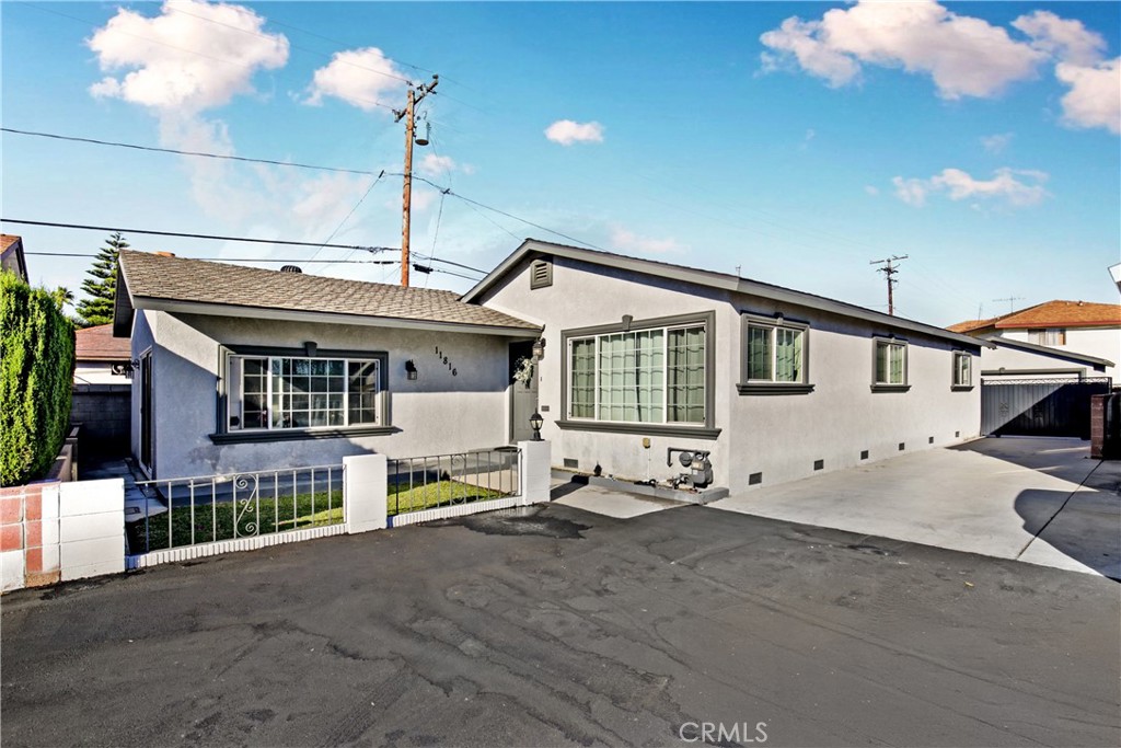 3 br. 2 bath home on a private recently paved street. New A/C, upgraded kitchen, 2 car detached garage and a big fenced yard. Family room currently being used as guest quarter with ADU potential, must see.