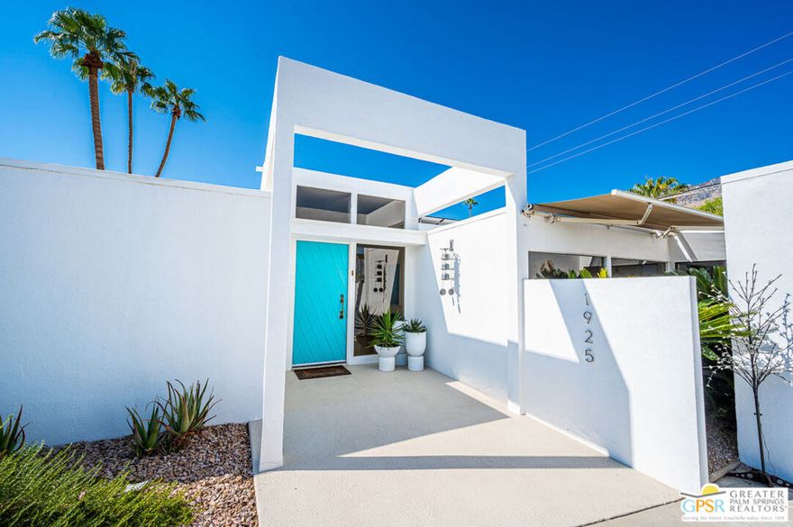 Prime Twin Palms Location | Contemporary Desert Living.  Discover the perfect blend of style and sophistication in this stunning contemporary home, ideally located in the highly coveted Twin Palms neighborhood of Palm Springs.  Step inside and be greeted by soaring ceilings, clerestory windows and walls of glass that flood the home with natural light while framing breathtaking San Jacinto Mountain views. The open-concept floor plan creates effortless flow between the living, dining, and outdoor spaces perfect for entertaining.  The chef's kitchen is beautifully updated and features premium appliances, a breakfast bar, and a casual dining area, complemented by a formal dining room for special occasions.  The primary suite is a true retreat with panoramic mountain and pool views and  a spa-inspired bath with soaking tub, and an expansive walk-in closet. The second ensuite bedroom includes a private patio for added privacy. The third bedroom has been converted to a media/den space but can easily be restored.  Step outside to your private resort-style backyard, complete with a  pool and spa, generous patio areas, and iconic Palm Springs views. Owned solar adds efficiency and value.  This is the quintessential Palm Springs lifestyle at its best.  Architectural design, modern upgrades, and a premier location.