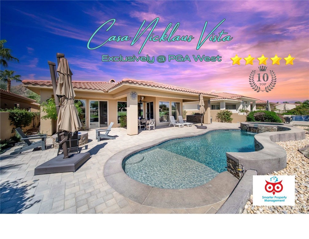 Welcome to Casa Nicklaus Vista, a beautifully maintained 3-bedroom, 3-bathroom single-level home located inside the prestigious PGA West Nicklaus Private community. Positioned directly on the 10th fairway, this residence offers light-filled interiors, modern upgrades, and exceptional outdoor living with a private pool, spa, BBQ island, and firepit.
Inside, expansive windows frame golf course views and bring natural light into every room. The great room features soaring ceilings and a cozy gas fireplace, flowing into a well-appointed kitchen with upgraded appliances including a gas range, refrigerator, dishwasher, microwave, and ice maker. Upgrades throughout include a tankless hot water heater, misting system, automatic window fixtures, new garage doors, and newer HVAC systems for year-round comfort.
The Primary Suite is a private retreat with a spa-inspired bath featuring a soaking tub, separate shower, and dual vanities. Two additional bedrooms, each with access to a full bathroom, provide flexibility for guests, family, or a home office. A 2-car with golf cart garage ensures plenty of parking and storage.
Step outside to enjoy desert living at its best: a sparkling pool and spa, built-in BBQ island, and firepit set against the dramatic fairway backdrop of PGA West.
Security Deposit: A refundable security deposit is required and will be collected prior to your stay. Full details provided upon booking.
For long-term rentals, a California lease must be signed, and each rental includes utility caps for electricity, water, and gas.
Pets: Pets are subject to approval. Pet cleaning fees apply.