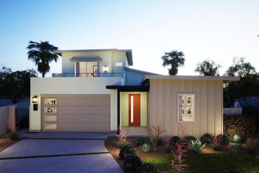 Under Construction. Modern stylish 4 Bedroom 3 Bath 2,406 square feet. This Home has all the best life has to offer! View Lot with Gourmet Kitchen ,Sleek Cabinetry, LG Stainless Steel Built-In Stainless Steel Appliances, Quartz Countertops and full Backsplash, Porcelain Tile Flooring, Carpeting only in the Bedrooms, 2 Bedrooms downstairs 2 Upstairs with Viewing Deck, Rear Yard Landscape , Extended Covered Patio, Swimming Pool & Spa, and YES!! Solar is included and owned by the Buyer. Tax Credits may apply. This property is on a Condo/PUD Map. Call for your tour today!