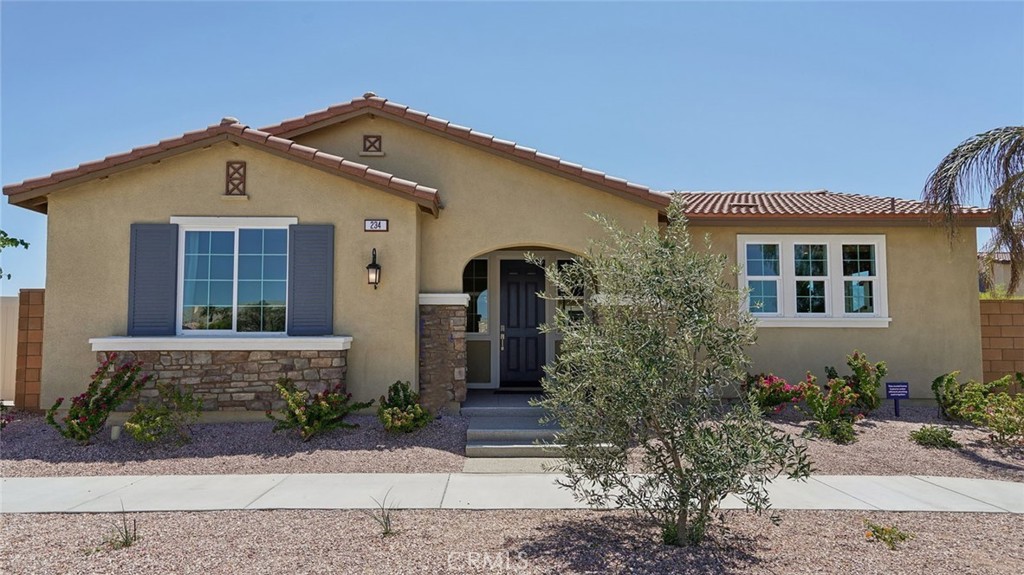 NEW CONSTRUCTION - SINGLE-FAMILY HOMES – NEW COMMUNITY! Welcome to The Collection at Campanile, a stunning, gated community located in the city of Cathedral City. The Collection at Campanile features one and two-story, single-family residences ranging from 1,913 to 2,929 sq. ft., with up to 5 bedrooms and 4 bathrooms. This Residence 2457 is single-level, desert living at its finest, offering 4 bedrooms, PLUS a Flex Space and 3 bathrooms. Enter the covered porch and open the doors to the expansive Open-Concept, Dining and Great Room space, which leads to a large and open Kitchen perfect for entertaining. The gourmet Kitchen offers stainless-steel appliances including cooktop with oven below, dishwasher, and microwave/hood, beautiful kitchen countertops and a large center island. To the left of the main entry, you'll find three, large Bedrooms and Flex Room ready for your imagination and a two full Bathrooms, one shared with dual sink vanities. Finally, toward the back of the home is the luxurious Primary Bedroom, almost like a private retreat showcasing a spacious extra-large Bedroom and Bathroom with walk-in shower, dual sink vanities and a walk-in closet to die for! The Collection at Campanile also features a community pool for residents to enjoy. Among the other features and finishes, homeowners will appreciate the unparalleled peace of mind in owning America’s Smart Home, Home is Connected. The Home is Connected package offers devices conveniently controlled though one application to stay connected to Home around the clock.