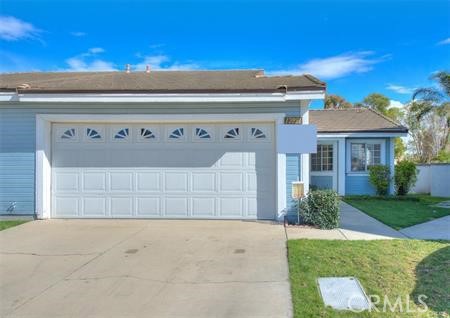 Very desirable Hampshire Village community with low $193 association dues that includes fire insurance, community pool/spa, and front yard maintenance. This one-story floor plan is one of only a handful. Wood laminate floors throughout. Brand new kitchen with quartz counter tops, tiled back splash, stainless steel appliances (gas range and microwave), shaker cabinets, and recessed lights. Enjoy the breakfast nook for casual dining. Vaulted ceilings in the living room, warm and toasty fireplace burns gas logs or wood. Two new bathrooms with tiled showers, glass shower doors, shaker cabinets, and quartz countertops. Indoor laundry room, attached two car garage with covered walkway to the front door. The ac has been replaced, new front screen door. Two newer dual pane sliding doors exit to the double sized (perhaps the largest lot in the community) private back yard. One slider is off of the master suite the other off of the living room. Both sliders enter the covered patio with concrete deck. Concrete tile roof. This home is in a planned unit development and shares one wall with an adjoining home. Extra parking with the private concrete driveway for two cars. Community pool and spa, sport court, barbecue area, meandering walking path. Excellent schools and nearby shopping. Chino is a multiple award winner of Top 100 Cities for Young Families. Interior photos coming soon.