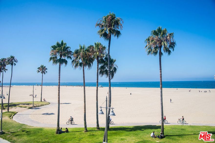 Third floor 1 bedroom Loft featuring 13 foot ceilings, white oak flooring , limestone bathroom, Italian glass backsplash tile in kitchen and bathroom. bidet, high end stainless steel appliances, reverse osmosis drinking filter, whole house water filtration, subterranean parking space, and more. This is the most desirable unit in the premier ocean front building on the Venice Boardwalk. Direct ocean and mountain/coastline views.