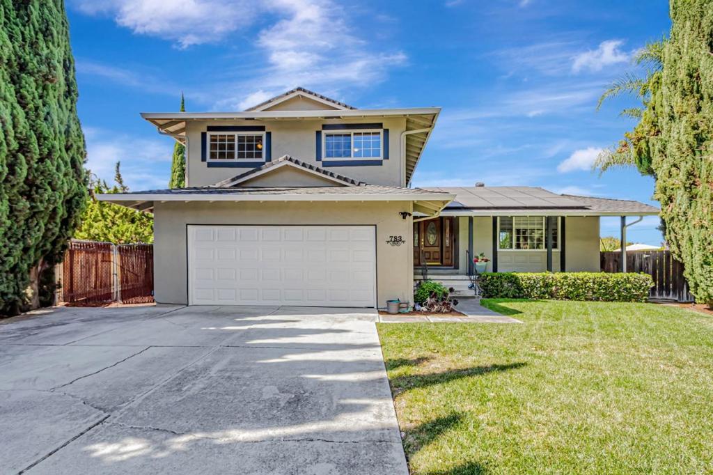 Welcome to this beautifully updated home in the heart of Blossom Valley, offering both comfort and functionality with a fantastic outdoor oasis. Perfectly situated with easy access to Hwy 85, 87, and 101, this home makes commuting a breeze while keeping you close to shopping, dining, and top neighborhood amenities. Sitting on a unique pie-shaped lot, the curb appeal shines with RV or boat parking on the side, a lush grass area, and a sparkling pool. The backyard is truly an entertainers dream with a solar-heated pool, mature fig tree, and an outdoor kitchen complete with a built-in grill, fridge, side burner, umbrella post, and bar seatingideal for summer gatherings or cozy evenings with friends. Inside, the updated kitchen features granite countertops, a mosaic tile backsplash, recessed ceiling, tile flooring, and Bosch, stainless-steel appliances, including a gas range. Additional highlights include: a home solar system (transferable), new electrical panel, pool solar system, ceiling fans in multiple rooms, and a family room with a gas fireplace. This home offers the best of indoor and outdoor living in one of Blossom Valleys most desirable neighborhoods. Dont miss the chance to make it yours!