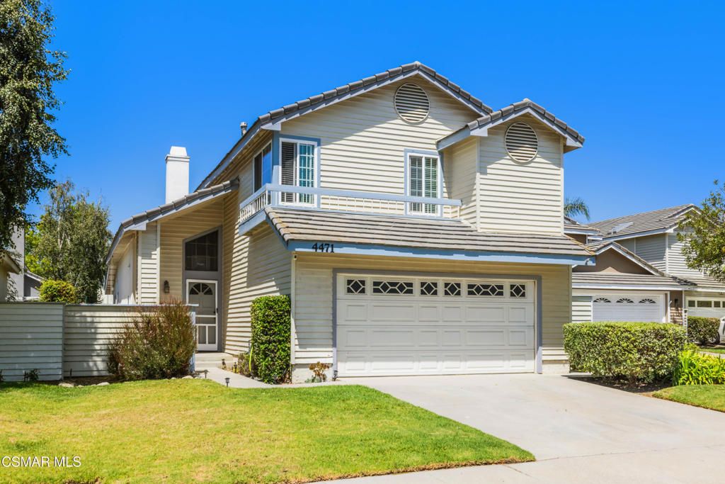 WOW! Reimagined and expanded with a fully permitted bonus room, this turnkey 3 bed, 3 bath home on a peaceful cul-de-sac combines modern upgrades with abundant flexibility and curb appeal. From the moment you arrive in this peaceful neighborhood, the property delivers with a soaring living room ceiling anchored by a warm fireplace, and an open main floor that invites entertaining or easy daily life. The eat-in kitchen features updated appliances and offers direct access to the two-car garage. A downstairs powder room and multiple living zones include a formal living room, dining space, and cozy family/game area add to this home's versatility. But the star is the thoughtfully reimagined, fully permitted addition: currently either a bright kids' game room, oversized home office, or guest suite. It imparts real bonus square footage, while still leaving a great backyard and patio area. This could make an outstanding in-law space. Upstairs you'll find the expansive primary suite with dual sink vanity, walk-in closet, and a shower/tub combo. Two nicely sized additional bedrooms are served by a renovated full bath. Newer dual pane windows throughout keep things efficient and bright. Step outside to a large yard planted with blooming gardens and space to unwind or entertain. Residents of this neighborhood also enjoy a community pool and spa plus easy access to shops, schools, parks, and highways. Don't miss your chance to tour this freshly enhanced Moorpark beauty.