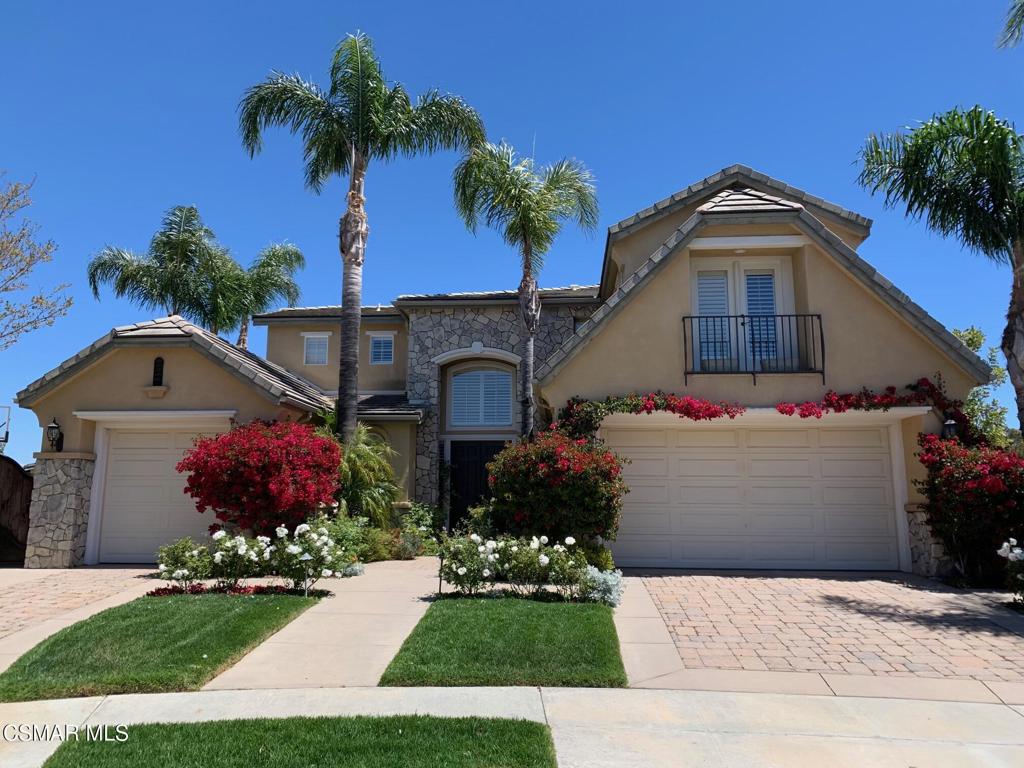 Incredible 5 Bedroom, 5 bath home located in the Prestigious Guard Gated Woodridge Estates Community! This home offers beautiful kitchen with granite counters, Viking appliances with eat-in kitchen. One guest room with full bath as well as home office located downstairs. The upstairs boasts large master bedroom with bonus room, walk-in double closet und laundry room. Beautifully landscaped backyard with pool & spa, fireplace, built-in bbq and basketball court.Low traffic, in a private, secure guard-gated neighborhood surrounded by views of the beautiful Conejo Valley Mountains. Highly rated CVUSD. Easy access to the 23 and 101 freeways make this an ideal location. Shopping, entertainment, dining, recreation and many nature trails surround the areas nearby. Pool and gardening services included. Pets will be considered with increased deposit. No smoking please. Available now.