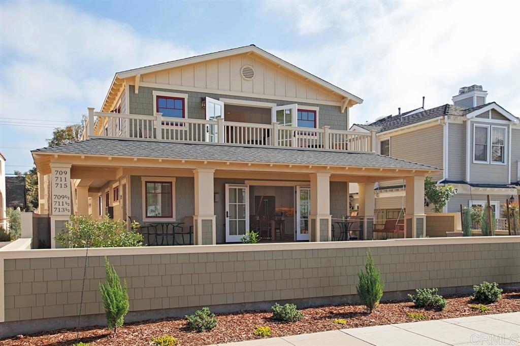 SEASONAL VACATION RENTAL...Completely remodeled in 2017, upstairs unit facing the street with French doors out to a private balcony. Catty-corner to Spreckles park. 2 bed/1 bath unit is in a small complex featuring a common yard with BBQ Grill, seating, bike rack and laundry room. There is no laundry in the unit. Complex is walking distance to the library, Orange Ave and everything Coronado as to offer. Unit does not come with a parking spot. Street parking only. Smart TV's in both bedrooms. PRICE RANGE IS FROM $4000-$6500 DEPENDING ON THE MONTH