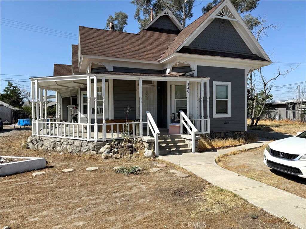 Great Deal For Investors!! Welcome to 340 E. Main St. in San Jacinto. This charming Victorian style home was divided into 3 units: Unit A) 1 bedroom, 1 bath renting for $1,450. Unit B) 1 bedroom, 1 bath renting for $1,475 and a studio with bath renting for $1,200. All have their own electric meter and exterior access. Perfect opportunity to live in one and rent the other two units in this multi unit zoned property, or can easily be converted back into a 3 bed/3 bath home. The wraparound porch, beautiful ornate exterior and fireplace mantles are very unique. This home was remodeled with new bathrooms, heat pump and a/c for each unit, granite counters, new tile showers and so much more! There is a community laundry at the rear of the house and the property is completely fenced with three separate electric meters, carport, and two storage sheds. Located close to shopping and parks and only 5 minutes away from Soboba Casino. Don't miss out on this great opportunity for investment income!