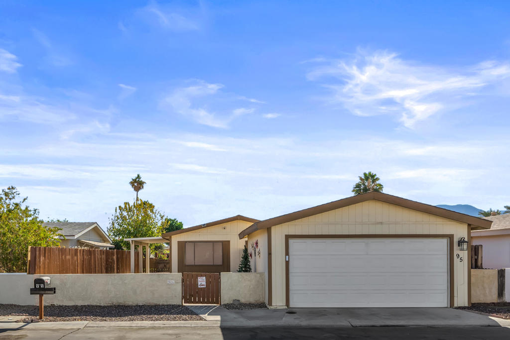 This beautifully, 'FULLY FURNISHED, TURNKEY, READY TO MOVE IN!' remodeled 2-bedroom, 1-bathroom home in a sought-after 55+ community offers comfort and style, with no detail overlooked. From the moment you walk in, you'll be impressed by the thoughtful updates and beautiful turnkey furnishings throughout.The spacious interior features an oversized laundry room, perfect for extra storage space, or with the potential to convert it into a second bathroom. The detached 2-car garage provides additional convenience and room for your vehicles.Step outside to the gracious patio, designed for ultimate relaxation and enjoyment. Whether you're spending a quiet evening alone, hosting friends, or having family gatherings, you'll love the inviting fire table, BBQ area, and outdoor furniture. It's the perfect space for unwinding or entertaining.Additional highlights include sun screens on all windows for added energy efficiency and privacy, Ring spotlight security camera, plus the home comes with a 433A certification. The community offers RV parking option for residents, two pools with hot tubs, clubhouse, sport court and lush areas to enjoy adding even more convenience to this fantastic location.This home is truly a gem--ready for you to move in and enjoy all that this vibrant community has to offer!