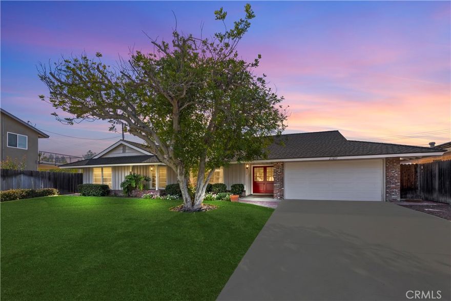 Welcome to this mid-century California ranch style home tucked away on a quiet cul-de-sac in North Diamond Bar. Designed with both style and comfort in mind, the single-story layout features a formal living and dining area centered around a striking two-sided fireplace—perfect for gatherings and cozy evenings. A spacious family room opens to the backyard, where sweeping panoramic views create a stunning backdrop for everyday living. The home offers 3 bedrooms plus a versatile flex space—ideal for an office, den, or creative studio—along with 2 bathrooms. The primary suite includes dual closets and an updated bathroom, providing a private retreat. Modern improvements such as dual-pane windows and a tankless water heater pair seamlessly with the home’s timeless architectural character. With a covered patio for year-round enjoyment and its highly desirable North Diamond Bar location, this home combines classic design with modern convenience.