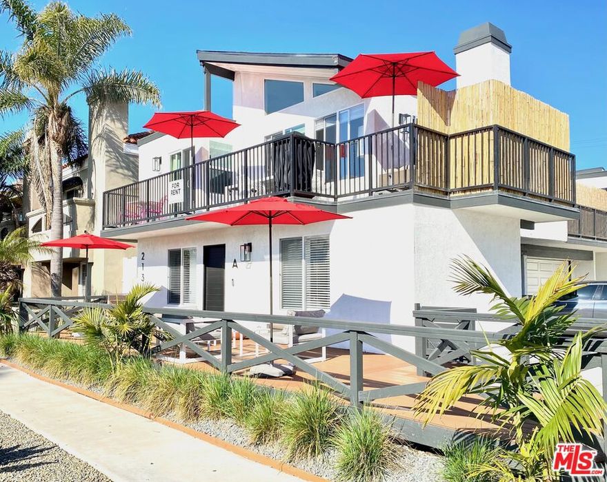 All New Fully-Furnished town house, FULLY RENOVATED, One Block from the Beach, Three bedroom, Two bathrooms, Two-story townhouse style apartment with attached two car garage, vaulted ceilings with large spacious wrap around furnished balcony on second floor with beautiful ocean views.                                                                         First floor offers a very large private spacious furnished raised deck with ocean views. Master bedroom on the second floor, also offers a spacious terrace with ocean views. Throughout the apartment, there is a abundant amount of natural sunlight in every room, and a cozy fireplace. All bedrooms and bathrooms have been fully renovated with beautiful contemporary details. The kitchen has also been beautifully renovated with all new appliances, cabinetry and fixtures. Located one block from the beach at one of the most prestigious surf beaches in Southern California, walking distance to Main Street bars, cafes and restaurants, short drive to Newport Beach, Disneyland, Knotts Berry Farm and much more. The property is situated on a quiet residential neighborhood. The property also features washer, dryer, central air conditioning and heat and brand new Stove, Dishwasher and Fridge without warranty.                                                                                                      ****Short term Lease for specific months for 31 Day Minimum, will be considered at the seasonal price breakdown below. (Pending Availability)                                                                                                            January - $10,000.00 February - $10,000.00 March - $12,000.00 April - $12,000.00 May - $14,000.00 June - $17,000.00 July - $18,000.00 August - $18,000.00 September - $18,000.00 October - $14,000.00 November - $14,000.00 December - $14,000.00.                                                                                                                      Please note that this is a non-smoking apartment.