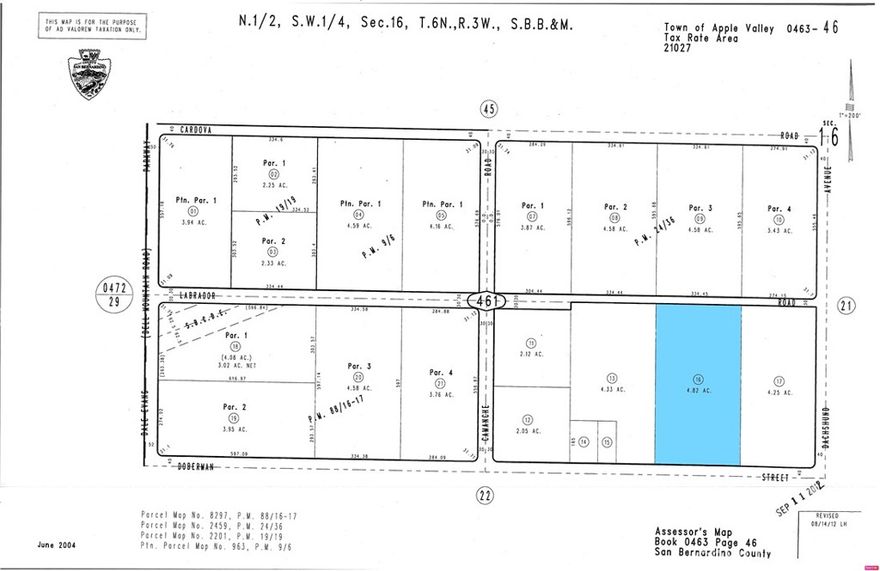 Located inside the NORTH APPLE VALLEY INDUSTRIAL SPECIFIC PLAN. Adjacent property is also for sale and sellers may consider a lower price if the 2 properties are sold together. Next to 1.2 M sq ft Walmart Distribution Center. Another 5.4M sq ft is planned. The Town of Apple Valley has created a dynamic growth opportunity in this area with their stream lined approval process. POWER RUNS ACROSS PROPERTY!