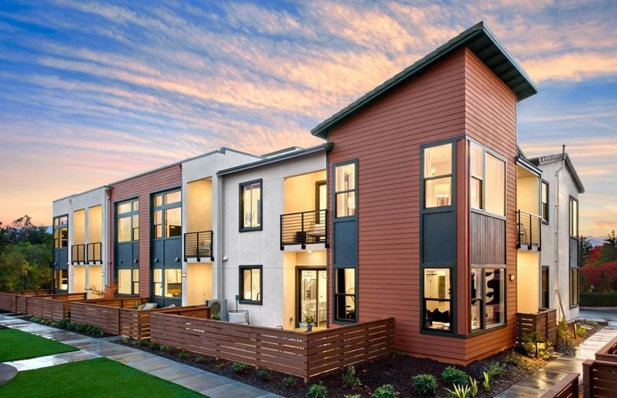 Consistently listed among the county's most desirable places to live, Saratoga is the setting for the Elms, a boutique community of new construction townhomes style condos. The Elms' beautiful plan 2 home has solar purchase included and offers gorgeous high ceilings with open living area, and gourmet kitchen with quartz countertops, chef kitchen package, Stainless-steel appliances, designer cabinets, and beautiful luxury vinyl plank flooring throughout living areas.  All design options have been selected for this home by our professional Designer. Spend time with friends and family or just relax upstairs in the open gathering room, kitchen, and cafe. At the end of the day, enjoy quiet solitude on the top-level mezzanine with indoor/outdoor living. Photography is of model home, not actual home.