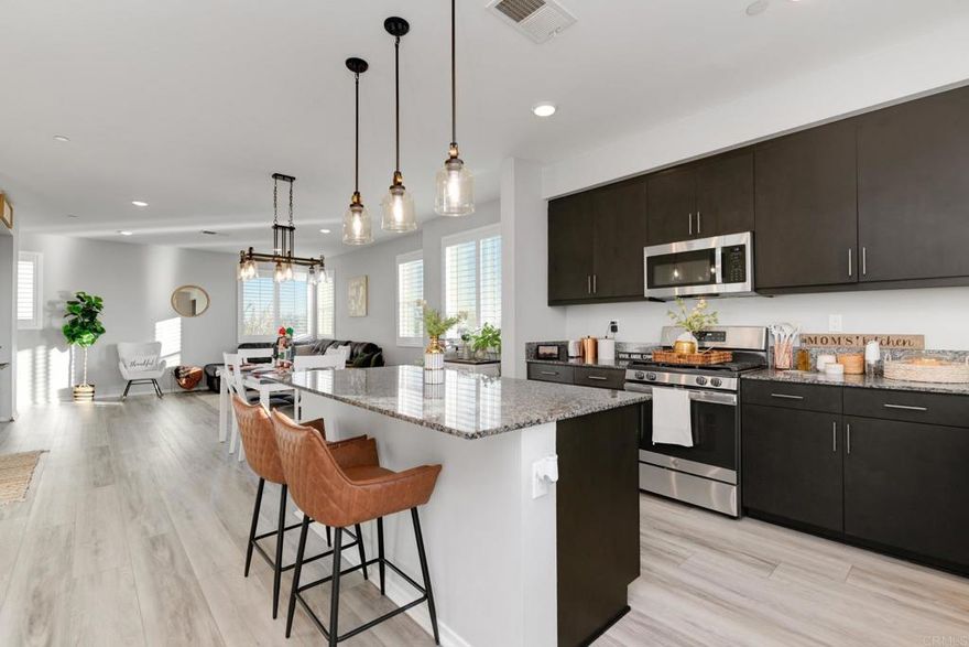 Welcome home to this beautifully appointed 4-bedroom, 3.5-bath townhome in the highly sought-after gated community of Playa Del Sol. Built in 2021, this tri-level residence offers over 1,900 sq. ft. of modern living space designed for flexibility and comfort. The ground floor features a private bedroom with a full ensuite bathroom which is perfect for guests, in-laws, or a dedicated home office.  The main level boasts an open-concept layout with a spacious living area, a convenient powder room, and a contemporary kitchen equipped with stainless steel appliances and ample storage. Upstairs, you will find three additional bedrooms, including a generous primary suite, plus a dedicated laundry room.  Residents enjoy exclusive access to resort-style amenities including a sparkling pool, spa, state-of-the-art fitness center, and a clubhouse with a rooftop lounge. Located just minutes from the 805 and 905 freeways, Cesar Solis Community Park, Kaiser Permanente, and the Palm Promenade shopping center. This is a pristine home in a prime location. Do not miss this opportunity!