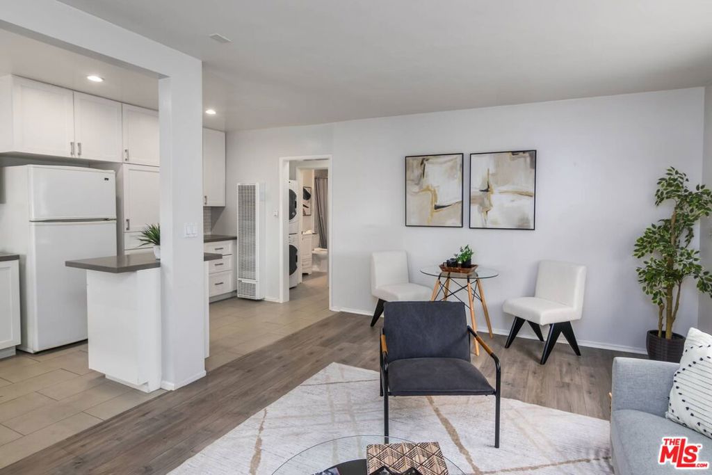 Perfectly positioned near UCLA and Santa Monica College, this beautifully remodeled one-bedroom, one-bathroom condo offers the ultimate in Westside living blending comfort, style, and exceptional convenience. Nestled in a prime Santa Monica location, you'll enjoy easy access to world-class education, the beach, and vibrant shopping, dining, and entertainment destinations.Welcome to this sun-drenched, open-concept living space featuring an airy layout with expansive windows that flood the home with natural light. The modern kitchen is designed for both functionality and flair, showcasing sleek countertops, generous cabinetry, and a breakfast bar ideal for casual meals or hosting friends.The spacious bedroom provides a serene retreat, while the updated bathroom adds a touch of luxury. Additional highlights include in-unit laundry, an outdoor entry area, perfect for morning coffee or evening relaxation, a gated garage parking space with extra storage, and secure front and rear building access.Whether you're a student, professional, or simply seeking an ideal Santa Monica lifestyle, this turnkey residence offers it all minutes from the beach, Brentwood, UCLA, SMC, and the best of the Westside.