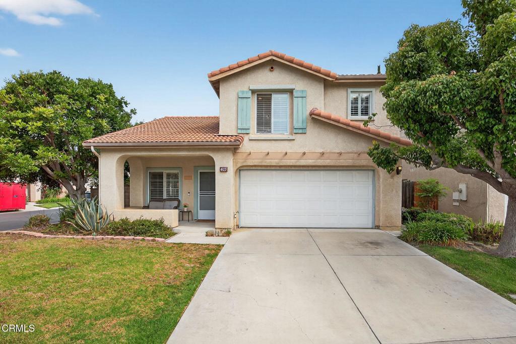 Welcome to Greystone, a sought-after gated community in the heart of Camarillo. This beautiful corner-lot home exudes charm and comfort. Step inside to a bright living room with soaring ceilings and abundant natural light. The formal dining room features a cozy fireplace and French doors that open to the serene backyard, perfect for indoor-outdoor living. The dining room could also be used as an office space or den for additional living space. The spacious kitchen includes a casual dining area and its own French doors leading to the backyard patio. A convenient powder room complements the thoughtful floor plan with a two car garage with direct access. Upstairs you will find a laundry room, two spacious secondary bedrooms with shared bathroom, and the primary suite complete with walk-in closet, double sinks and walk-in shower. Throughout the home, plantation shutters add timeless style and functionality. Enjoy the benefits of a low HOA fee with access to fantastic community amenities including a sparkling pool, relaxing spa, and playground. Ideally located near shopping, dining, parks, schools, and freeway access, this Greystone gem is the perfect place to call home.