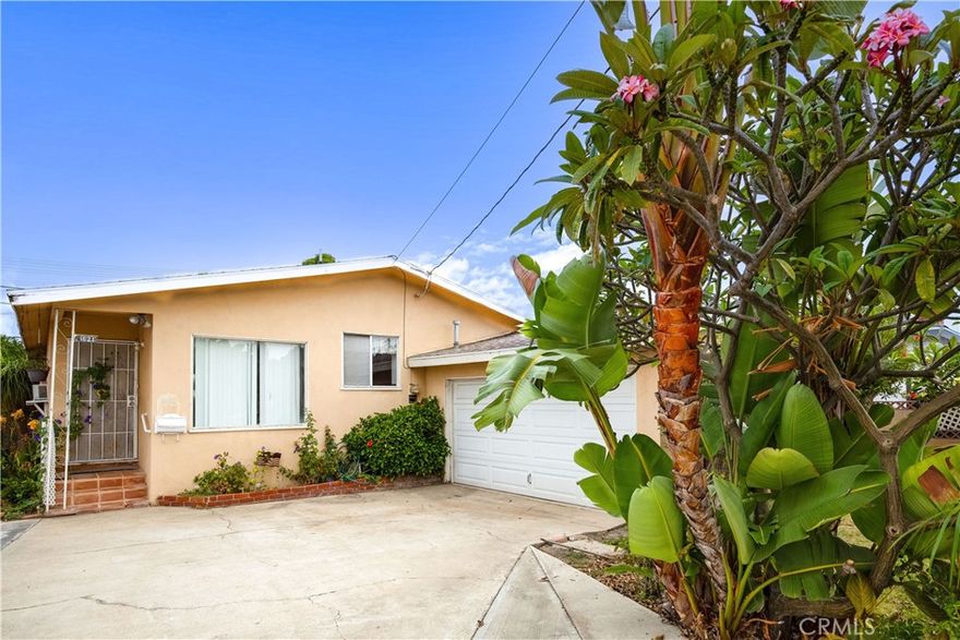 Great Price for this Harbor City single family home that has loads of potential.  This is a great property to move into and fix up to build equity or possibly it can be used as investment property.  The home has new carpet and much of it has new paint.  The kitchen is good size, the full bathroom is in nice shape and and the floorplan is nice.  There is a covered patio on the side of the house to hang out in and a large magnolia tree in the backyard that adds to the privacy plus there is a tangerine tree.  There is 2 car garage and driveway parking.  Close to freeway and the Port of LA.  Come take a look.