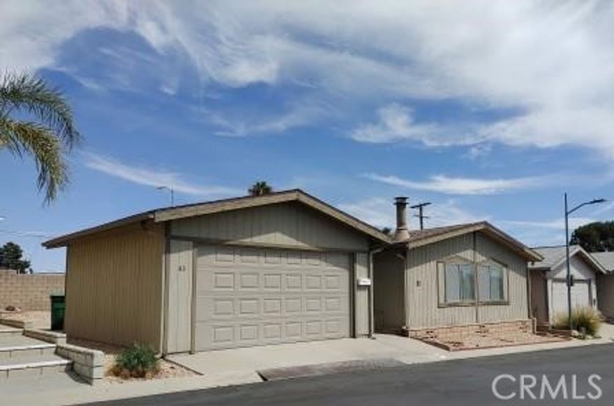 Don't miss out on this 2 bedroom, 1 bath in 1152 sq ft home inside this 55+ community of Banning Estates. Enjoy peaceful relaxation in community park, swimming pool, library, tennis courts, multipurpose room and more. Close to hospital, freeway, shopping area and more.  All offers must be submitted through the property’s listing page on www.auction.com. The sale will be subject to a 5% buyer’s premium pursuant to the Auction Terms and Conditions (minimums may apply). All auction bids will be processed subject to seller approval. The online sales event for this property begin on 10/26/2025 and ends on 10/28/2025. Drive By Only.