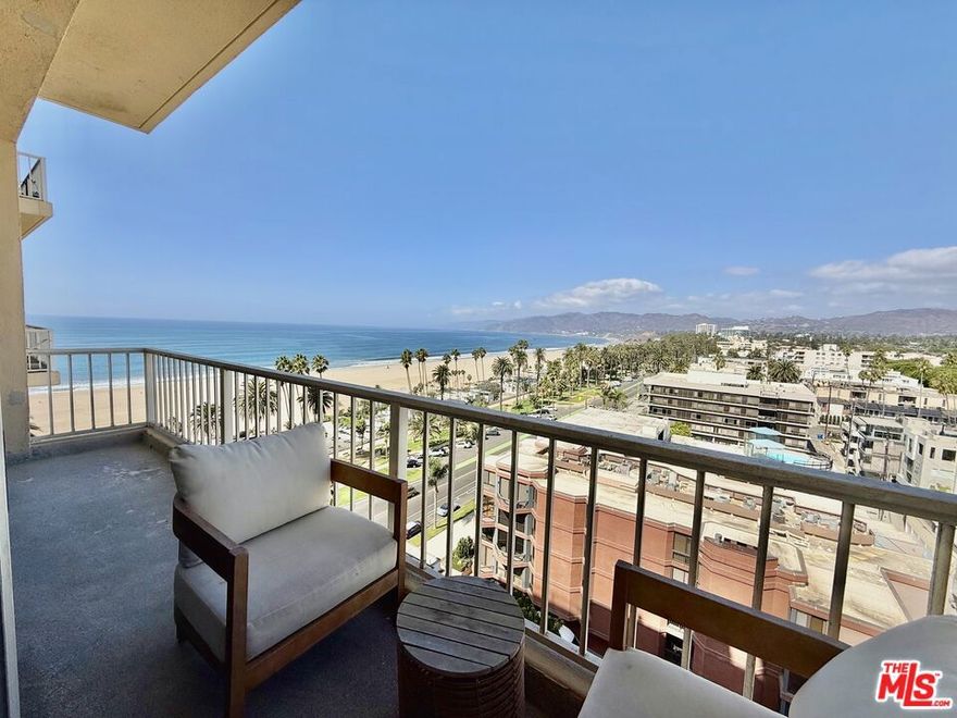 Enjoy ocean breezes and stunning coastal views from this light-filled home at Santa Monica Bay Tower. Floor-to-ceiling windows bring in natural light and open to a private balcony that's perfect for morning coffee or relaxing at sunset. The layout feels open and airy, with a comfortable flow between the living, dining, and kitchen areas.The kitchen is nicely updated with modern finishes and stainless-steel appliances, and the bedroom offers great space with plenty of storage. Residents enjoy a heated pool and spa, fitness center, outdoor lounge and barbecue area, 24-hour concierge, and secure parking. Just blocks from the beach, Palisades Park, and Montana Avenue, this home offers the best of Santa Monica living  relaxed, stylish, and steps from it all.