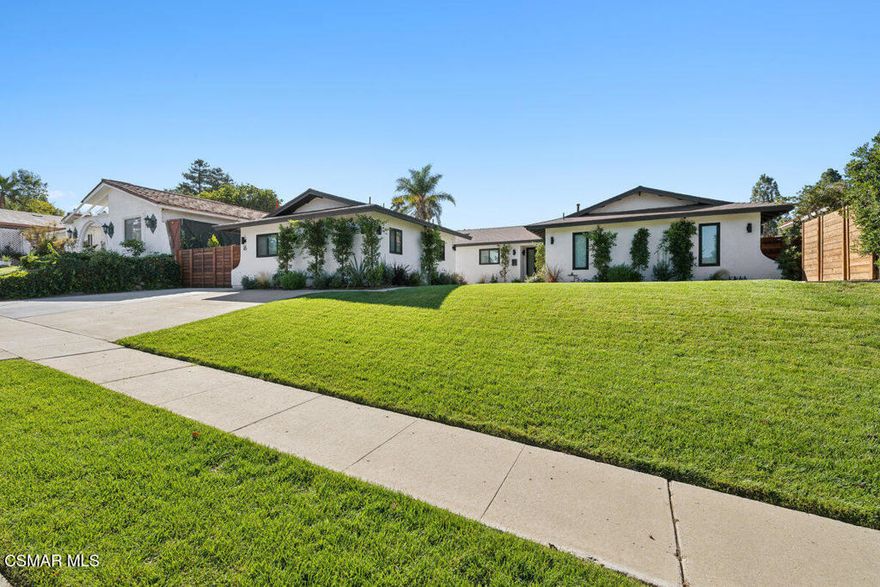 Come see this newly renovated 3 bedroom, 2 bath home on a quiet street in Thousand Oaks.  The new kitchen features custom cabinets, quartz countertops, and new stainless-steel appliance.  The kitchen opens to the great room which opens to the spacious patio and private backyard.  The master bath features dual sinks and a large shower.  The hall bath is also new with dual sinks and a spacious shower. Smooth ceilings, recessed lighting, luxury vinyl flooring (no carpet) ceiling fans, inside laundry (included), no detail has been overlooked.  There is no garage, but the home includes a large shed for storage.
